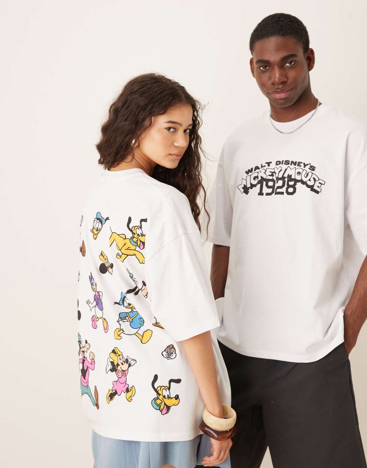 ASOS DESIGN Disney oversized t-shirt with Mickey Mouse print in white