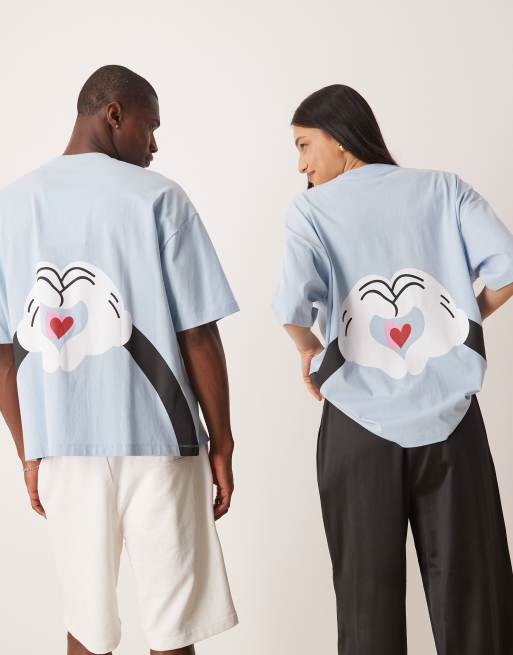 ASOS DESIGN Disney oversized t-shirt with Mickey Mouse prints in blue