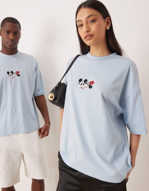 ASOS DESIGN Disney oversized t-shirt with Mickey Mouse prints in blue
