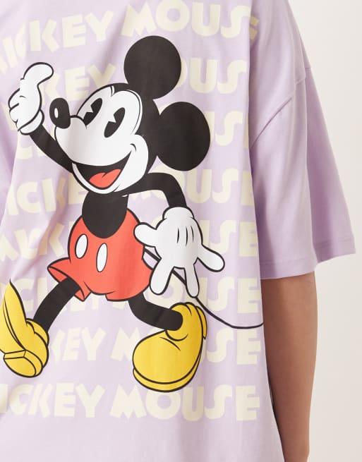 ASOS DESIGN Disney oversized t-shirt with Mickey Mouse prints in lilac, 4 of 4