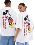 ASOS DESIGN Disney oversized t-shirt with Mickey Mouse prints in white