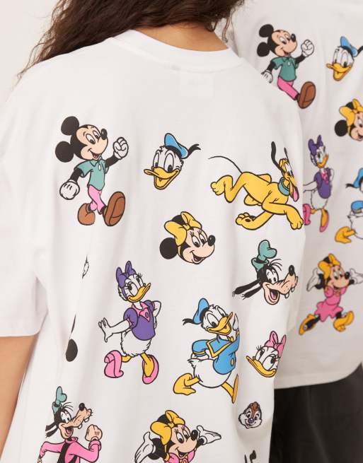 ASOS DESIGN Disney oversized t-shirt with Mickey Mouse prints in white
