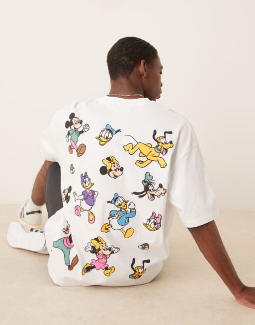ASOS DESIGN Disney oversized t-shirt with Mickey Mouse prints in white