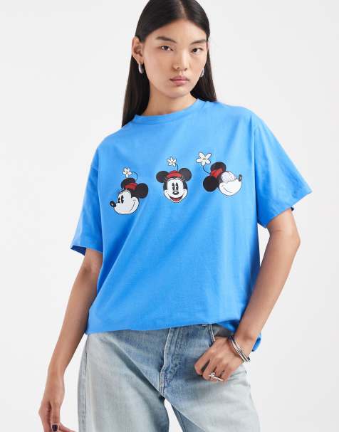 ASOS DESIGN Disney oversized t-shirt with Minnie print in aqua blue - view 1