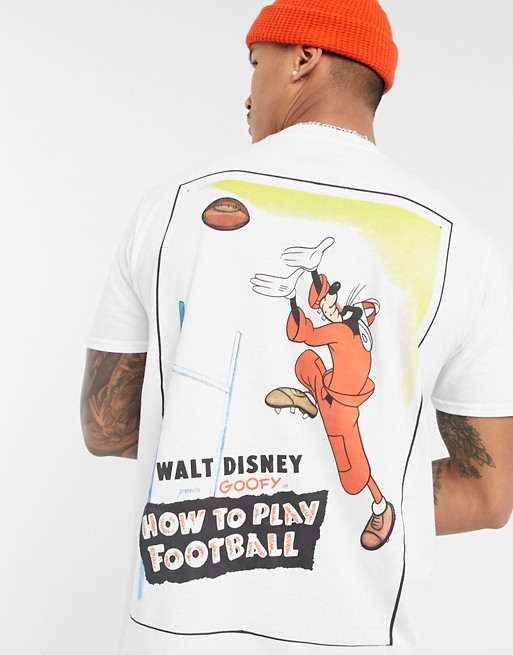 ASOS DESIGN Disney oversized t-shirt with vintage Goofy back print in white