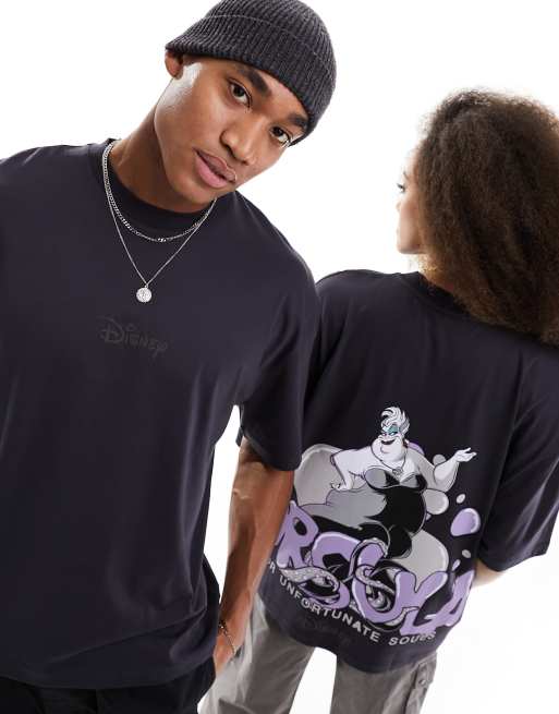 ASOS DESIGN Disney oversized unisex tee in black with Ursula print