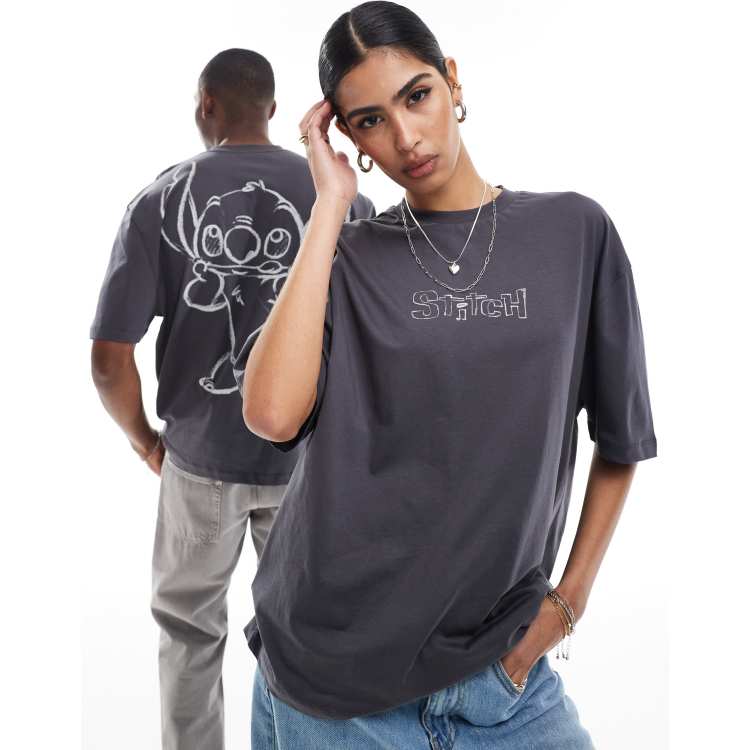 ASOS DESIGN Disney oversized unisex tee in charcoal gray