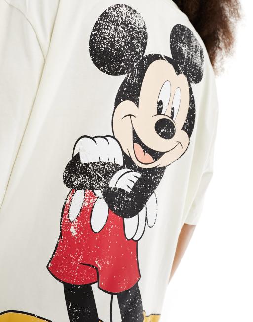 Disney White Oversized Back Graphic Printed Oversized Tshirt L