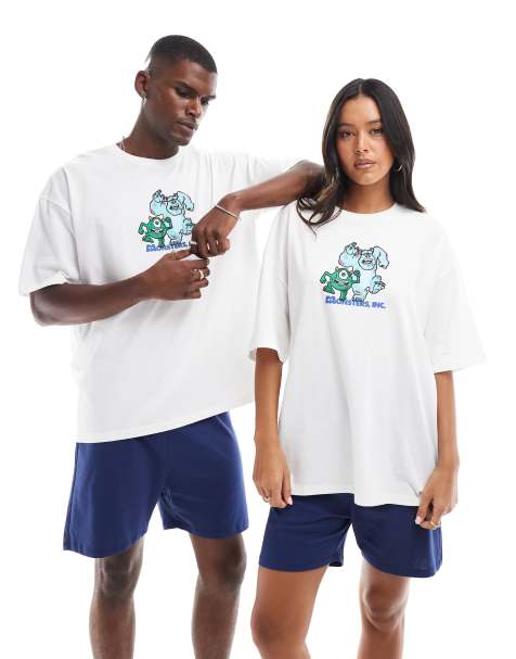 ASOS DESIGN Disney pajama set with Monsters Inc. prints in navy - view 1