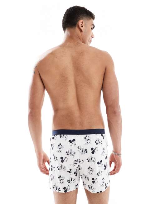 ASOS DESIGN - Disney - Pakke med 2 par boksershorts med i hvid/sort med Mickey Mouse-print, 3 af 3