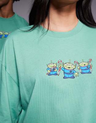 Asos Design Disney Pixar Christmas Oversized T-shirt With Toy Story Prints In Multi