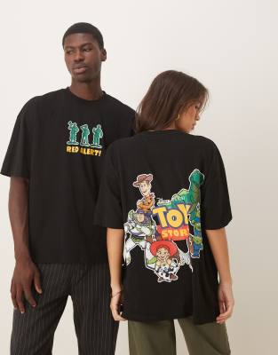 ASOS DESIGN - Disney Pixar - Oversize-T-Shirt in Schwarz mit „Toy Story"-Print