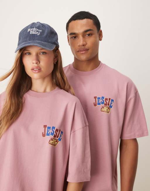 ASOS DESIGN Disney Pixar oversize T-shirt with Jessie Toy Story print in pink