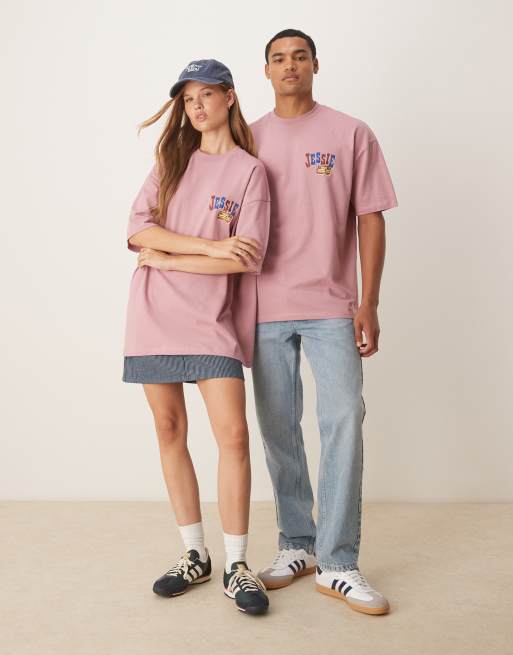 ASOS DESIGN Disney Pixar oversize T-shirt with Jessie Toy Story print in pink
