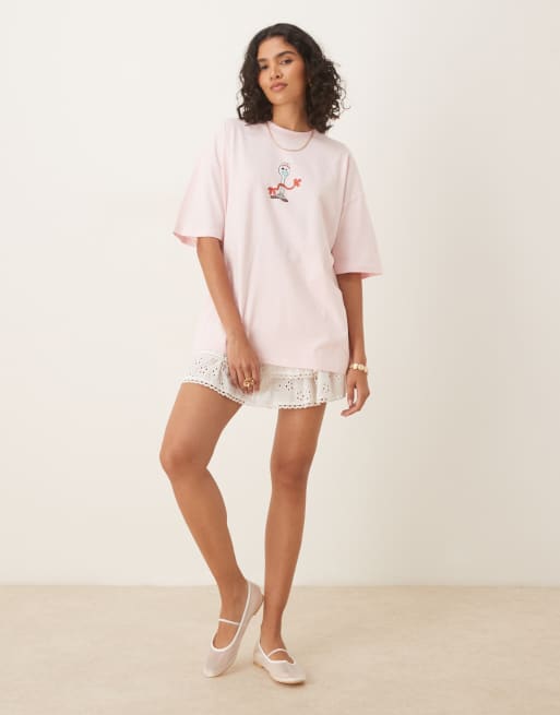 ASOS DESIGN Disney Pixar oversize t-shirt with Toy Story print in light pink