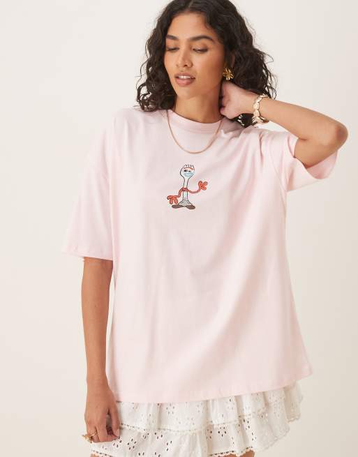 ASOS DESIGN Disney Pixar oversize t-shirt with Toy Story print in light pink