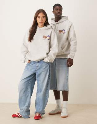 Asos Design Disney Pixar Oversized Hoodie With Toy Story Print In Gray