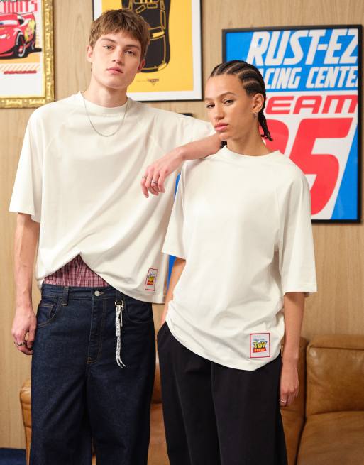 ASOS DESIGN Disney Pixar oversized raglan t-shirt with Toy Story prints in cream, 4 of 5