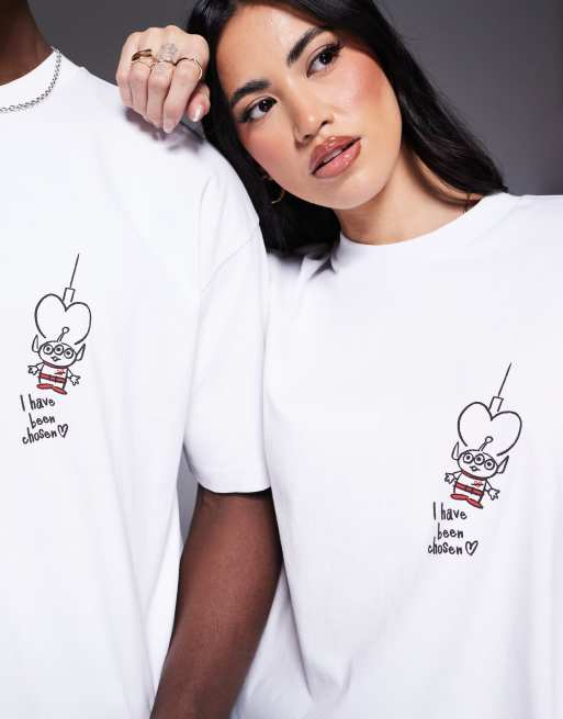ASOS DESIGN - Disney Pixar - Oversized T-shirt met Toy Story alien-prints in wit, 3 van 4