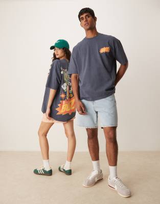 ASOS DESIGN Disney Pixar oversized t-shirt with Buzz Lightyear Toy Story print in blue - view 1