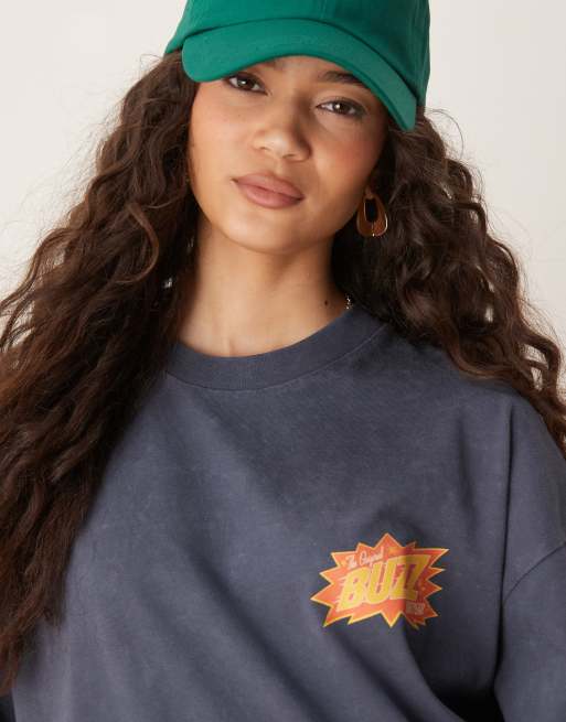 ASOS DESIGN Disney Pixar oversized t-shirt with Buzz Lightyear Toy Story prints in blue