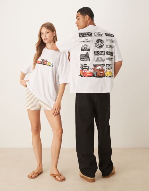ASOS DESIGN Disney Pixar oversized t-shirt with Cars print in gray, 3 of 4