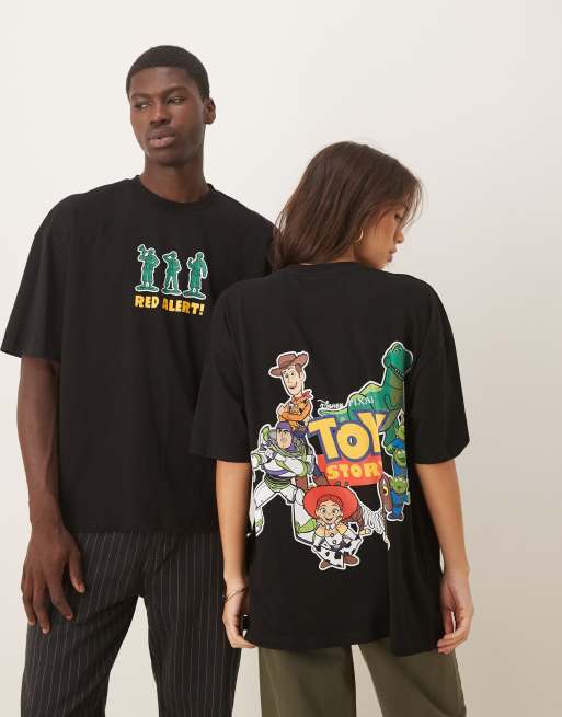 ASOS DESIGN Disney Pixar oversized t-shirt with Toy Story print in black
