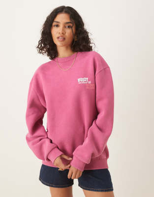 ASOS DESIGN - Disney Pixar - Relaxed-Fit-Sweatshirt in Rosa mit „Woody"-Toy-Story-Print
