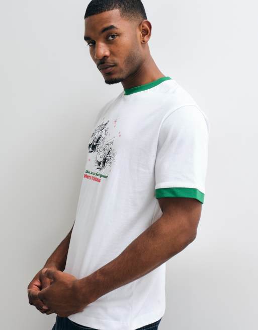 ASOS DESIGN Disney Pixar relaxed ringer tee with Cars print in White, 5 of 5