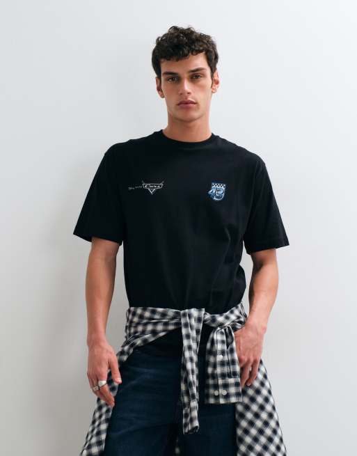 ASOS DESIGN Disney Pixar relaxed t-shirt with Cars print in Black, 2 of 5