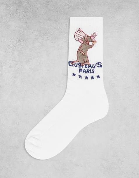 ASOS DESIGN Disney Pixar socks with Ratatouille graphic in white - view 1