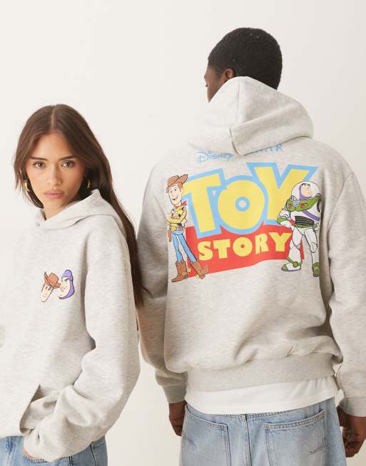 ASOS DESIGN Disney Pixar oversized hoodie with Toy Story print in light gray