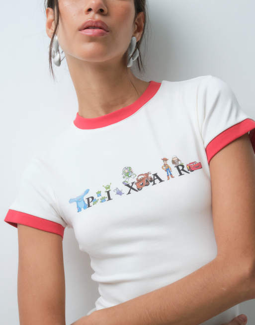 ASOS DESIGN Disney Pixar t-shirt bébé ringer avec imprimé Toy Story en crème, 2 de 5
