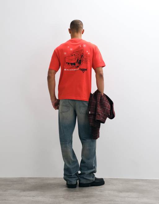 ASOS DESIGN Disney Pixar T-shirt comoda con stampa Cars rossa, 3 di 10