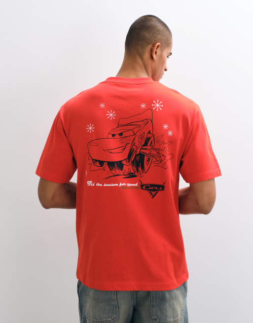 ASOS DESIGN Disney Pixar T-shirt comoda con stampa Cars rossa, 4 di 10