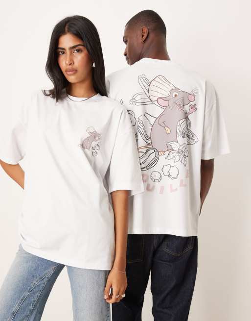 ASOS DESIGN - Disney Pixar - T-shirt oversize unisex bianca con stampe "Ratatouille", 2 di 4