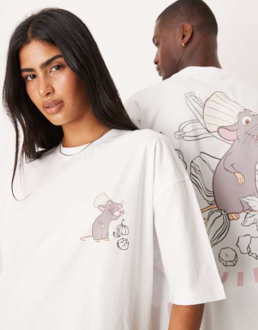 ASOS DESIGN - Disney Pixar - T-shirt oversize unisex bianca con stampe "Ratatouille", 3 di 4
