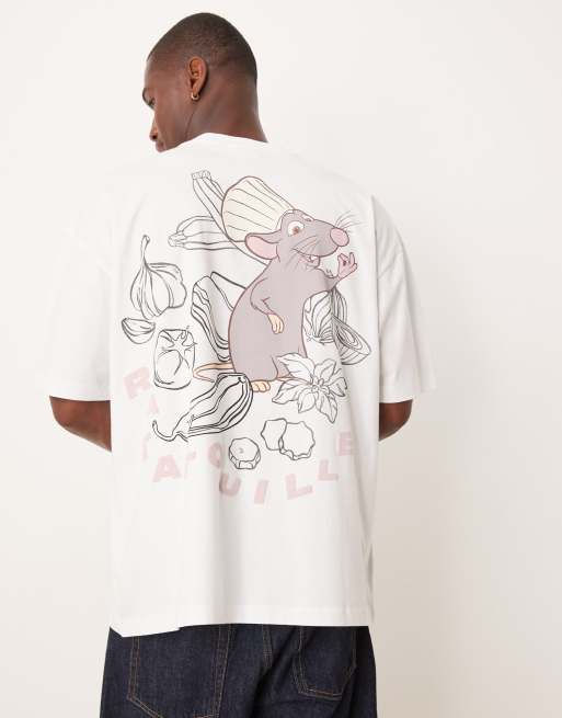 ASOS DESIGN - Disney Pixar - T-shirt oversize unisex bianca con stampe "Ratatouille", 4 di 4