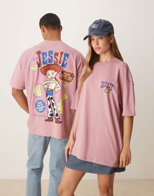 ASOS DESIGN - Disney Pixar - T-Shirt rosa oversize con Jessie di Toy Story