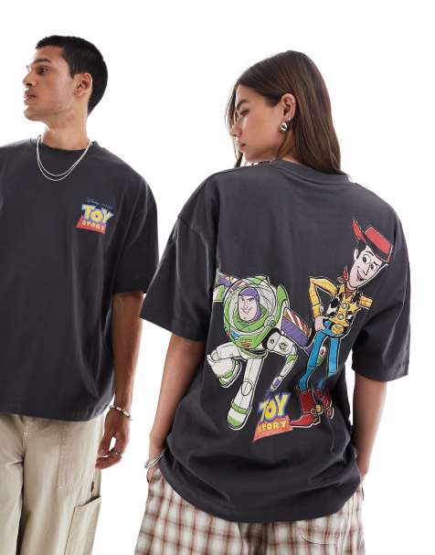 ASOS DESIGN - Disney Pixar - T-shirt unisex oversize antracite con stampa di Toy Story Woody & Buzz Lightyear - view 1