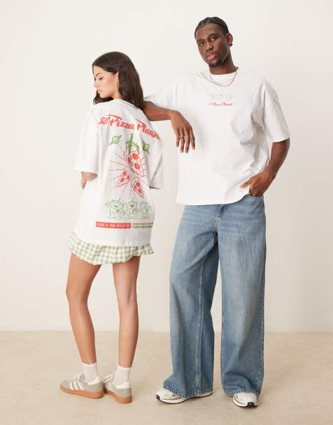 ASOS DESIGN - Disney Pixar - T-shirt unisex oversize bianca con stampa “Pizza Planet” di Toy Story - view 1