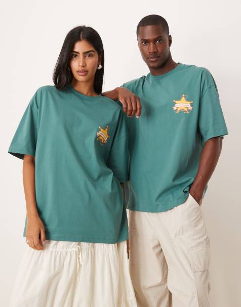 ASOS DESIGN - Disney Pixar - T-shirt unisexe oversize à imprimé Toy Story Woody - Vert - view 1