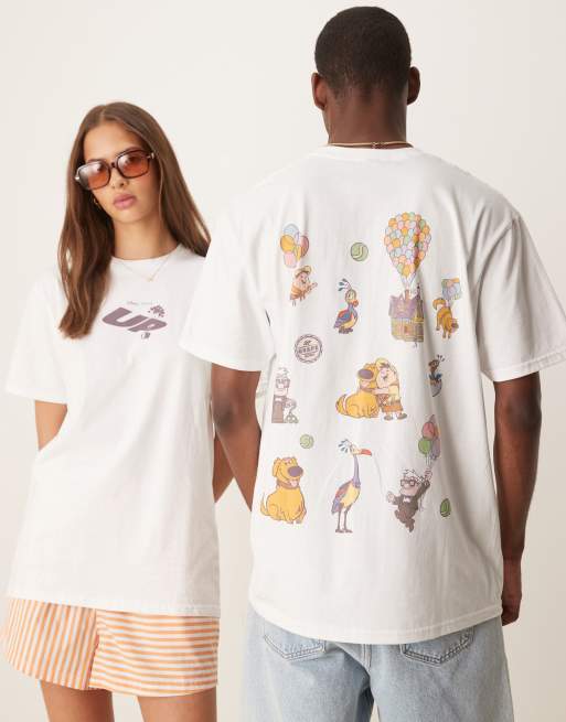 ASOS DESIGN - Disney Pixar - Uniseks oversized t-shirt met Up-personageprints in wit, 2 van 4