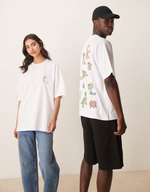 ASOS DESIGN - Disney Pixar - Unisex - Oversized hvid T-shirt med Toy Story-figurprint, 3 af 4