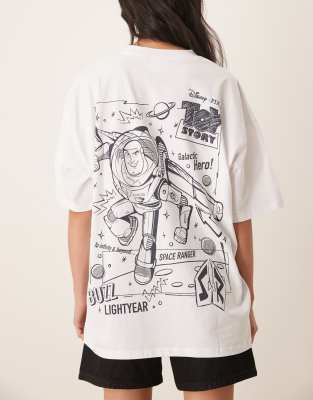Asos Design Disney Pixar Unisex Oversized T-shirt With Buzz Lightyear Prints