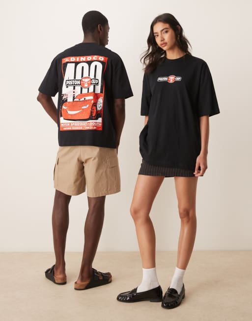 boohoo MAN★オーバーサイズ 半袖 Pixar Cars カーズ Tシャツ Oversized Pixar Cars Lightning Mcqueen License T-shirt | boohoo