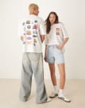 [ASOS DESIGN] ASOS DESIGN Disney Pixar unisex oversized t-shirt with Cars prints in white XL WHITE
