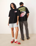 [ASOS DESIGN] ASOS DESIGN Disney Pixar unisex oversized t-shirt with Lightning McQueen Cars print in washed black XS BLACK