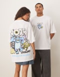 [ASOS DESIGN] ASOS DESIGN Disney Pixar unisex oversized t-shirt with Monsters, Inc. print in white M WHITE