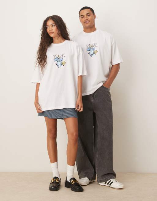 ASOS DESIGN Disney Pixar Unisex oversized t-shirt with Monsters Inc print in white
